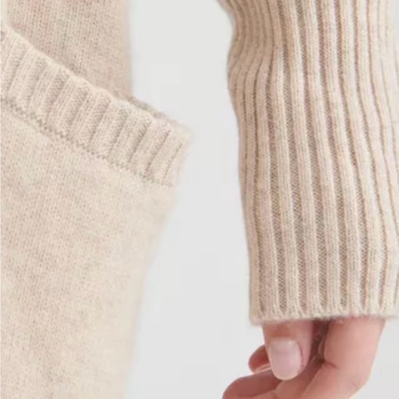 NAADAM Essentials oatmeal Cashmere Open Front Cardigan Size M pockets - Picture 6 of 6